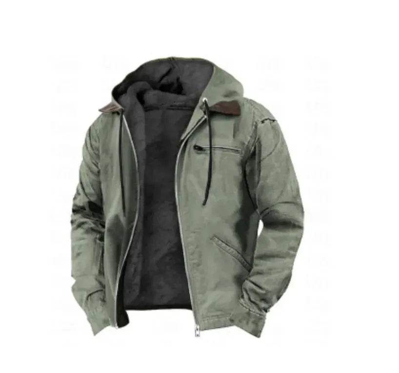 Multi-Color Digital Printing Hooded Sweater Brown Lining Cotton-padded Jacket - Velora