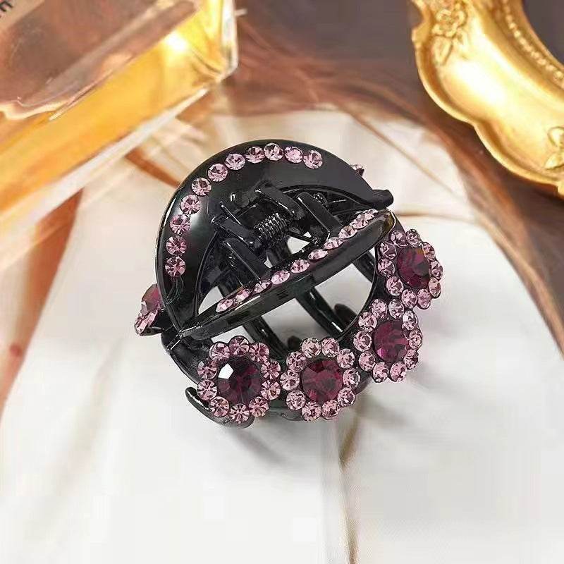 Rhinestone Flower Hair Clip – Korean Style Barrette