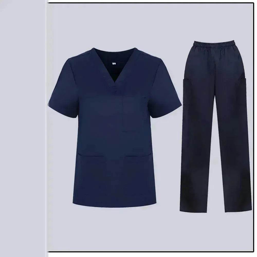 Women Nurse Uniform Female - Hospital Nurse Costume - V Neck Top Pants Set - Velora