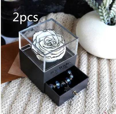Eternal Flower Rose Jewelry Box for Birthday Presents Valentines Day Wedding Gift Box - Velora