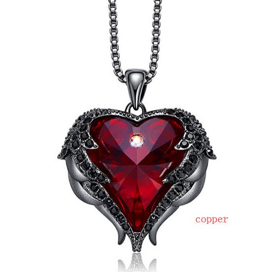 Swarovski Crystal Heart Angel Necklace in S925 Silver