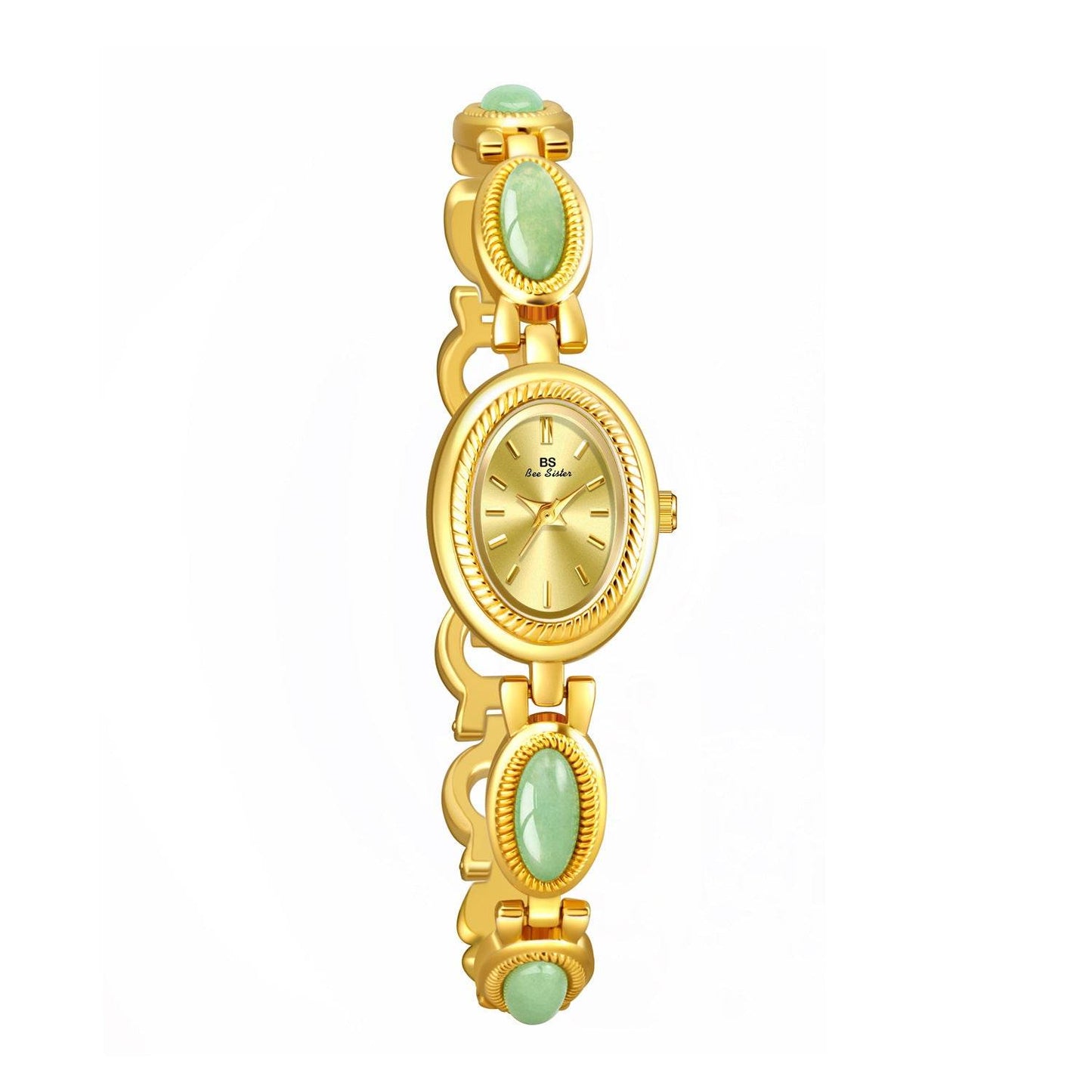 Women's Watch Ladies Bracelet Luxury Brand Waterproof Retro Natural Dongling Stone Hetian Jade Advanced Chain Watches Gift - Velora