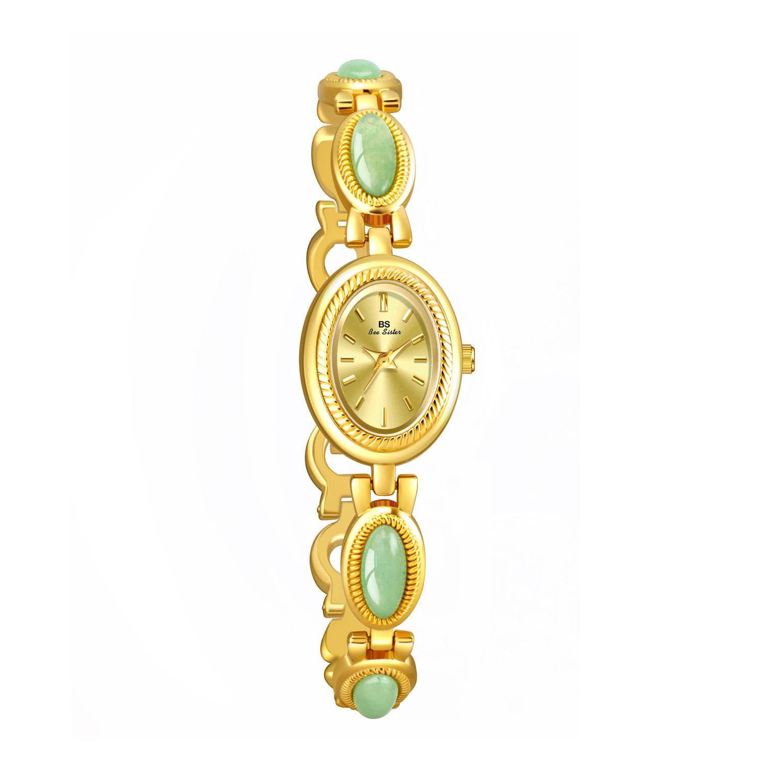 Women's Watch Ladies Bracelet Luxury Brand Waterproof Retro Natural Dongling Stone Hetian Jade Advanced Chain Watches Gift - Velora