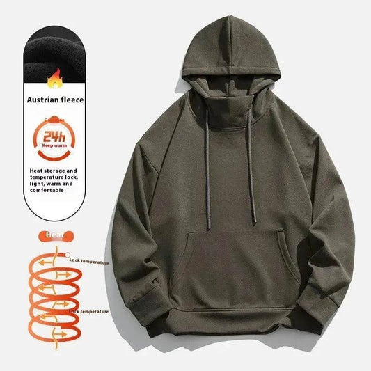 American Fleece Lined Drawstring Hoodie Sweatshirt Pullover for Men - Velora