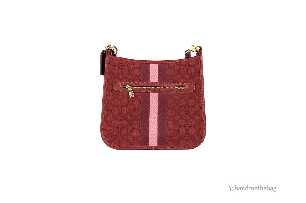 Coach Dempsey Crimson Jacquard Crossbody Patch Bag