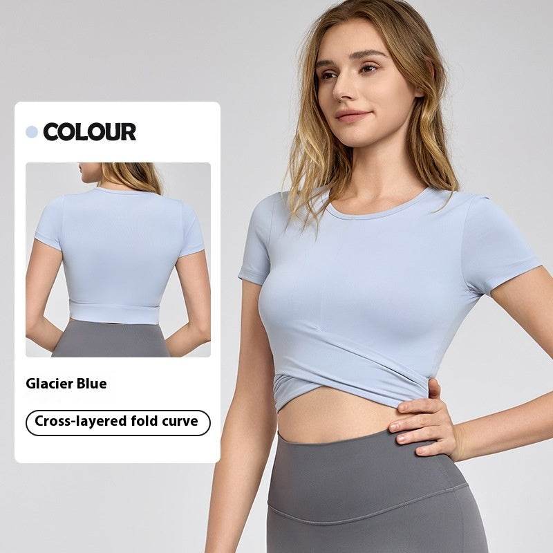 Fashion Short Sleeve Crop Workout Top for Women Yoga Crop Top - Velora