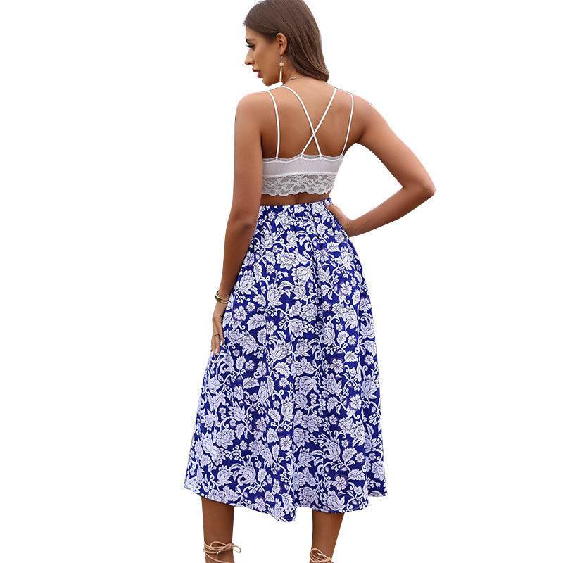 New Spring And Summer High Waist floral Midi Skirt - Velora