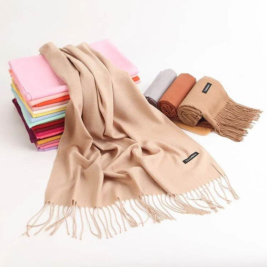 Pure Color Warm Keeping Scarf All-match Cashmere Shawl - Velora