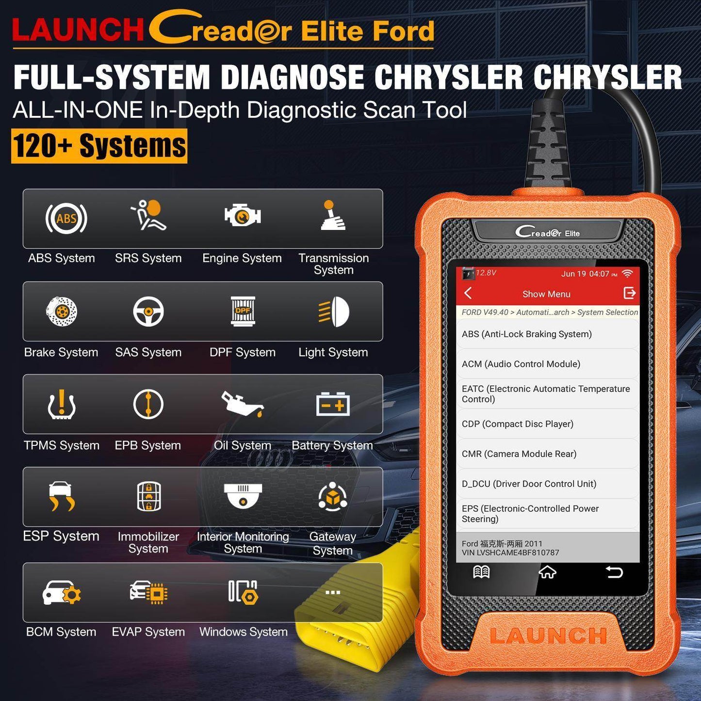 US EU Warehouse Launches CRE Full System Diagnostic Tool For Chrysler And OBD2 Code Reader Car Scanner For JEEP And DODGE - Velora