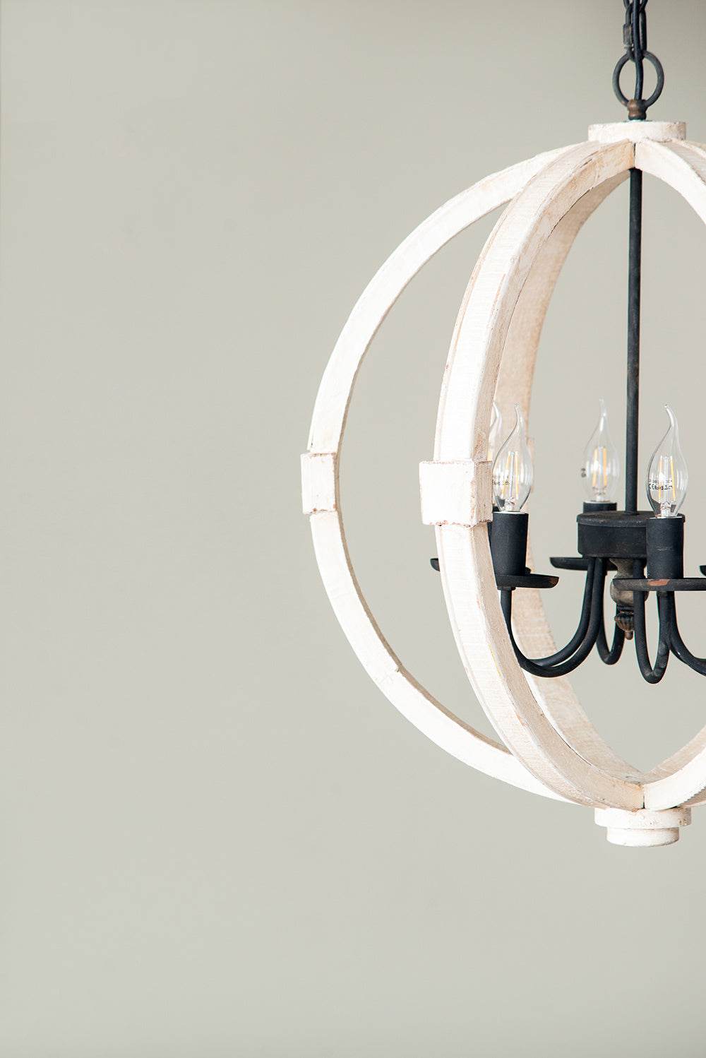 6 - Light Wood Chandelier With Adjustable Chain For Kitchen, Dining Hall Entrance, Bulb Not Included - Velora