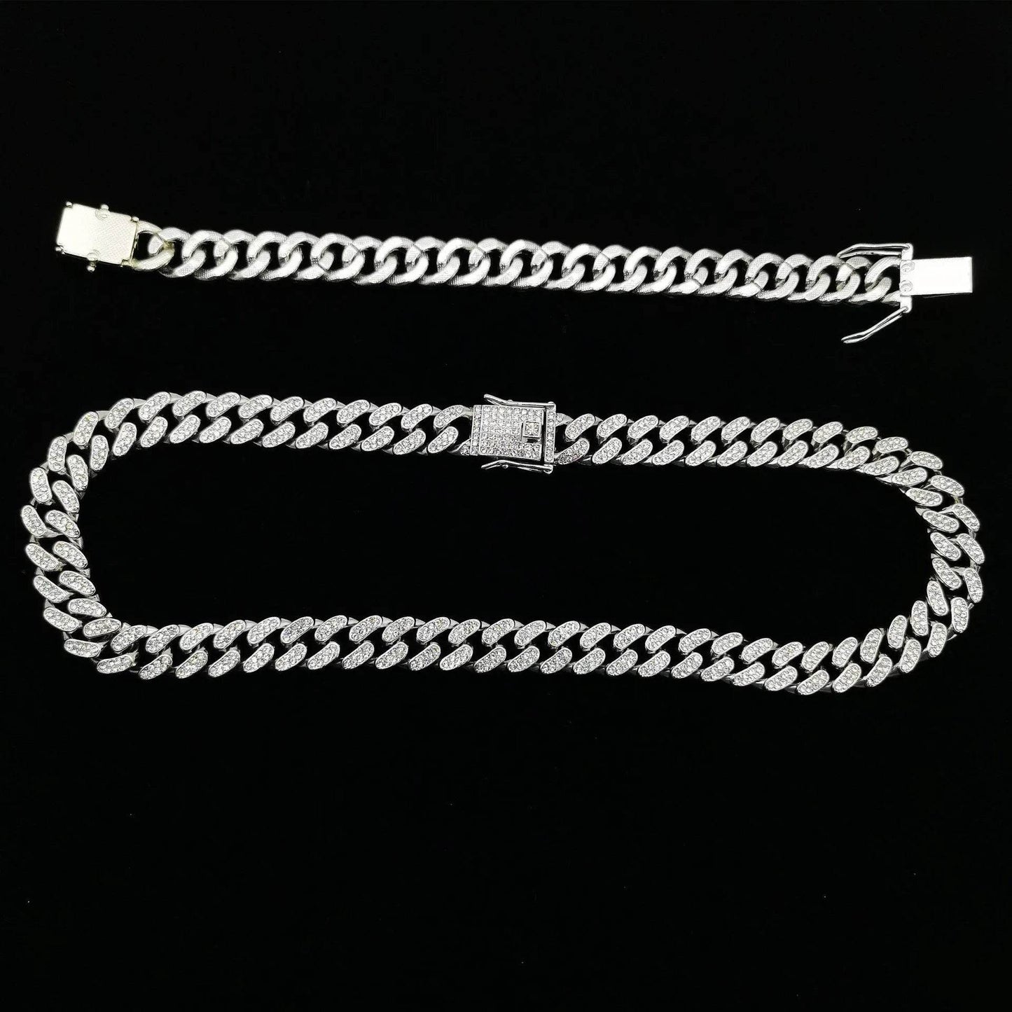 Flat Cuban Link Chain Diamond Bracelet - Velora