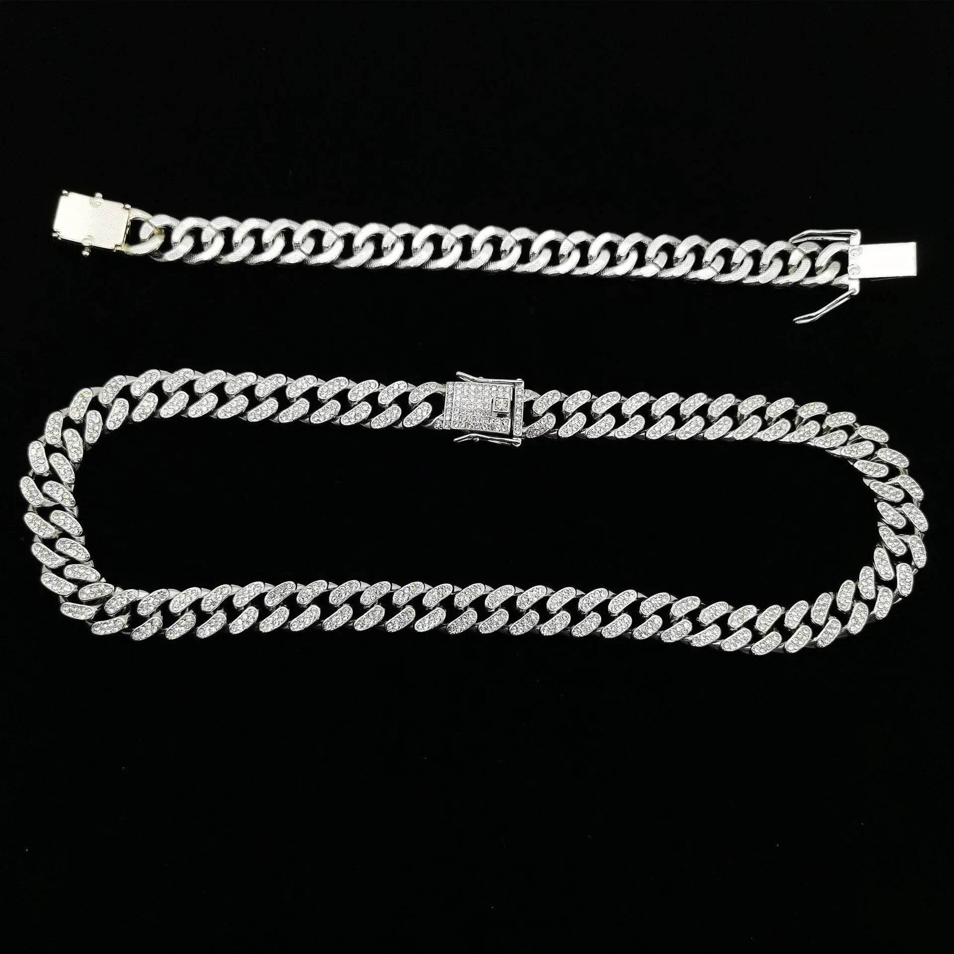 Flat Cuban Link Chain Diamond Bracelet - Velora