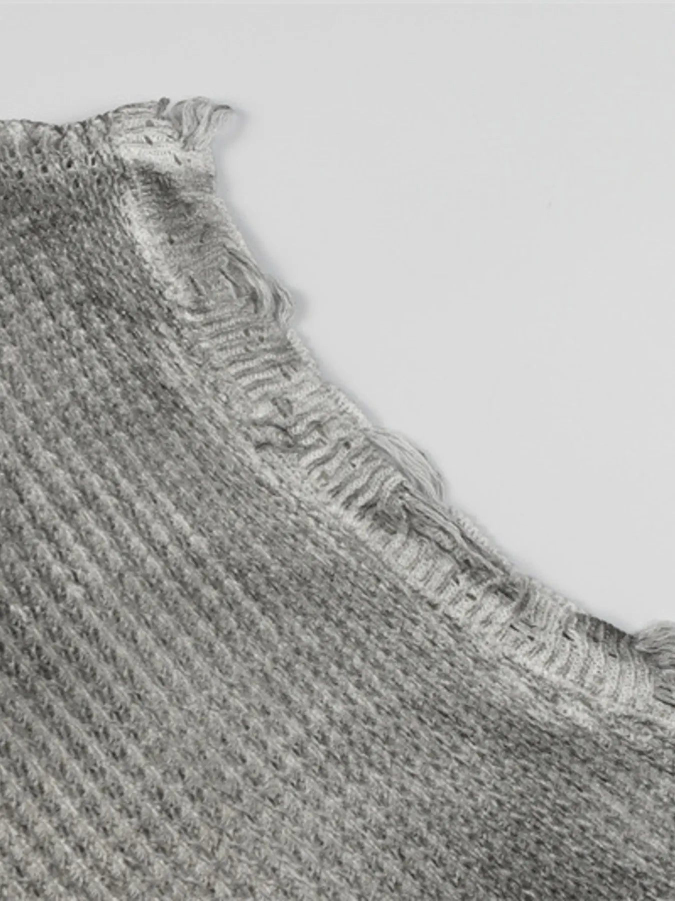 Men's Distressed Knit Vest with Frayed Edges - Velora