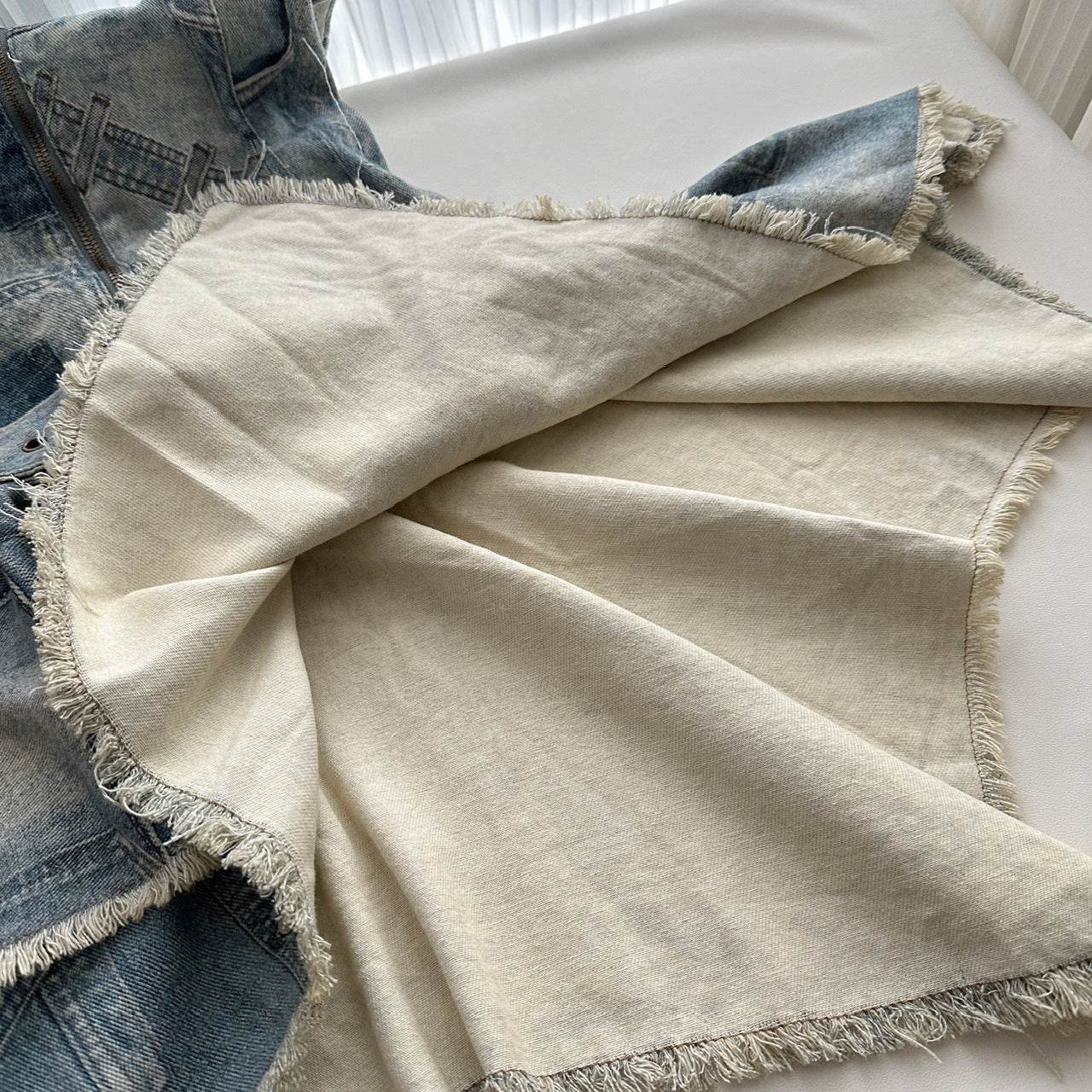 Waist-tight Halter Denim Dress Women's Distressed Retro Slimming Skirt - Velora