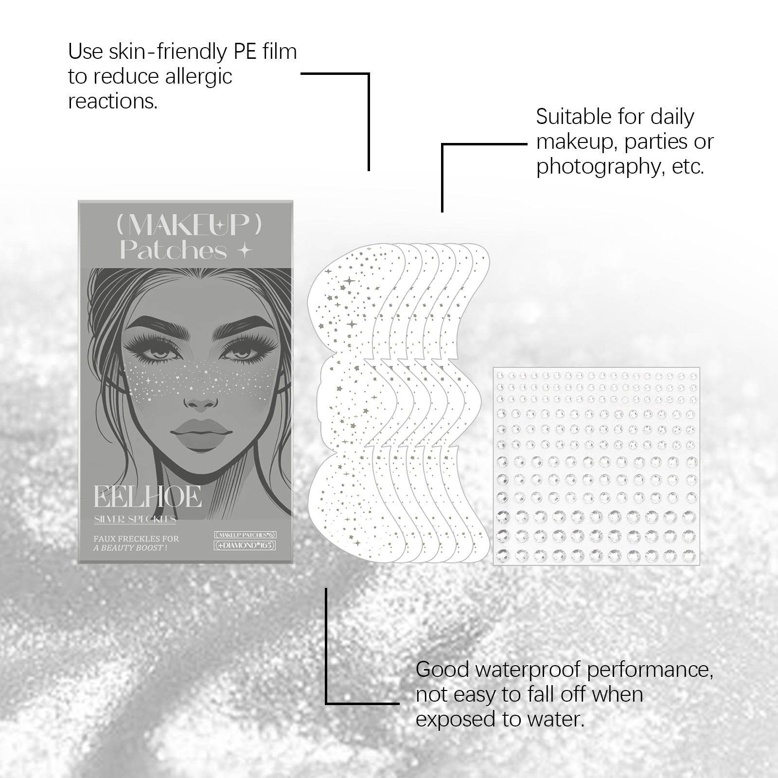 Glitter freckles - Speckles Makeup Patches - Easy Freckles - Velora