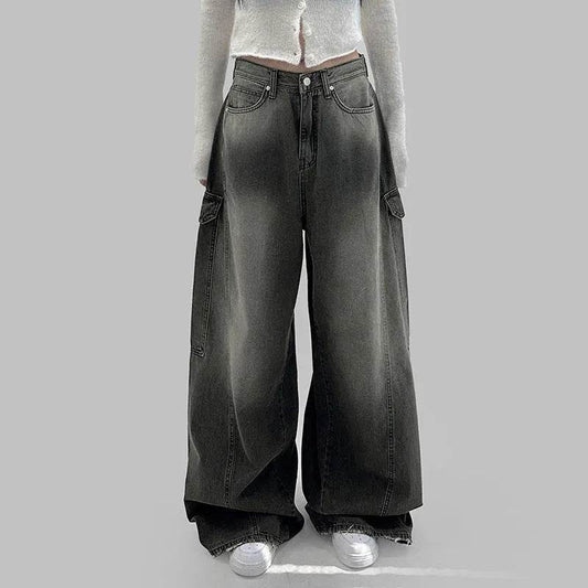 European And American Slimming High Waist Wide Legs Baggy Jeans Pant For Women - Velora