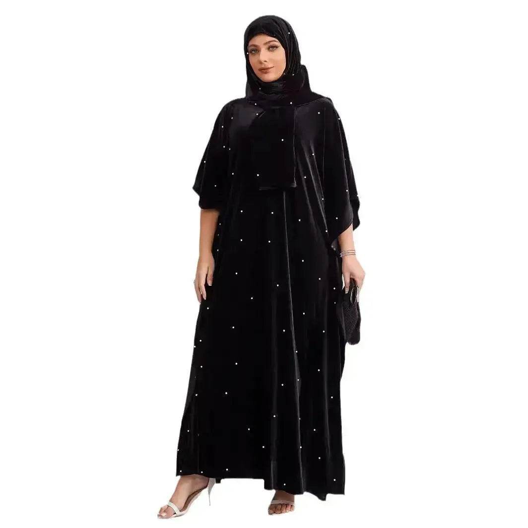 Black Abaya Hijab Jilbab Abaya for ArabMiddle East Arab Dubai Islamic Wear for Women Eid Jalabiya for Women Abaya Khimar set - Velora