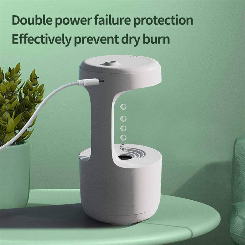 Bedroom Anti-Gravity Humidifier With Clock Water Drop Backflow Aroma Diffuser Large Capacity Office Bedroom Mute Heavy Fog Household Sprayer - Velora