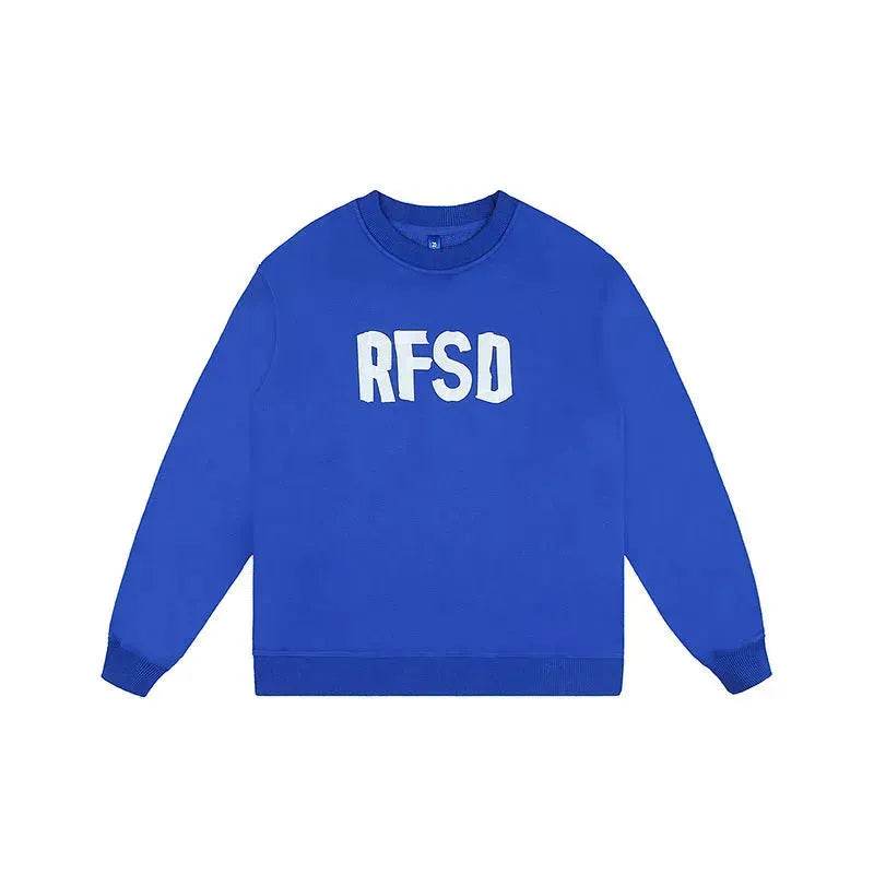 Fleece-lined Loose Street Drop-shoulder Printed Round Neck Sweatshirt Unisex - Velora