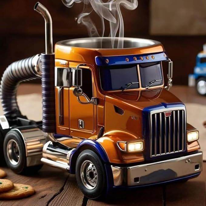 Durable Truck Coffee Mug Semi Truck Handcrafted Coffee Cup Semi-trailer Shaped Semi-Truck Coffee Mugs For Family - Velora
