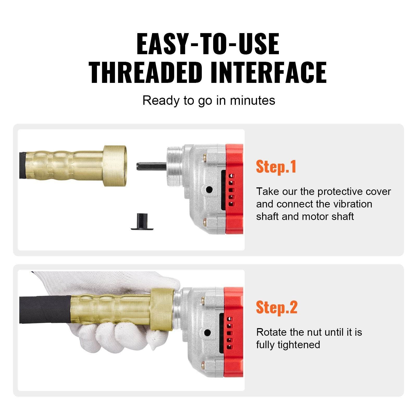 Handheld Concrete Vibrator, 800W Electric Vibrator 13000 VPM - Velora