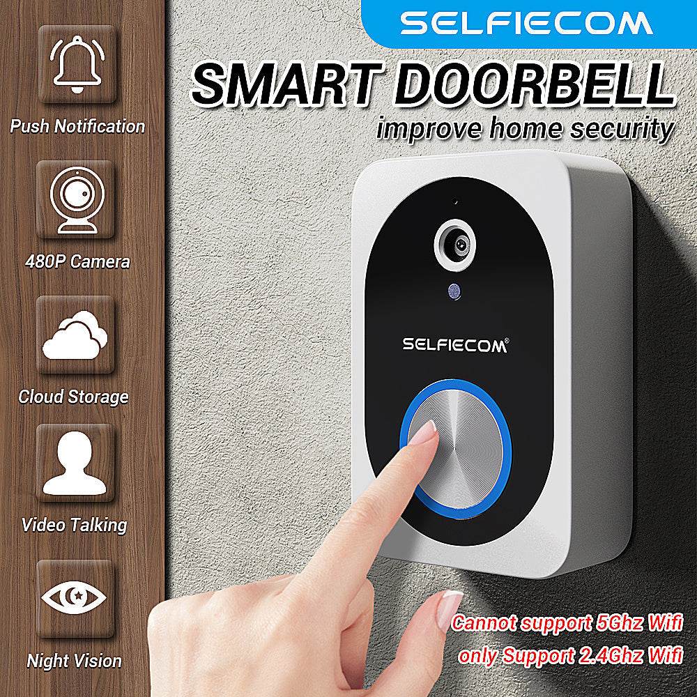 D10 Intelligent Wireless Doorbell Camera With Rechargeable Battery, Two-way Audio, 2.4G Wi Fi, APP Remote Intercom, Free Rolling Cloud Storage Built-in Battery - Velora