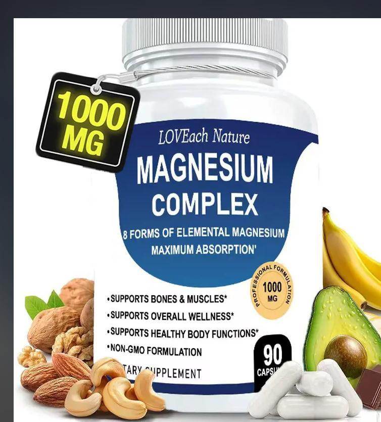 Magnesium Complex Supplement With Multiple Elemental Magnesium 90 Capsules - Velora
