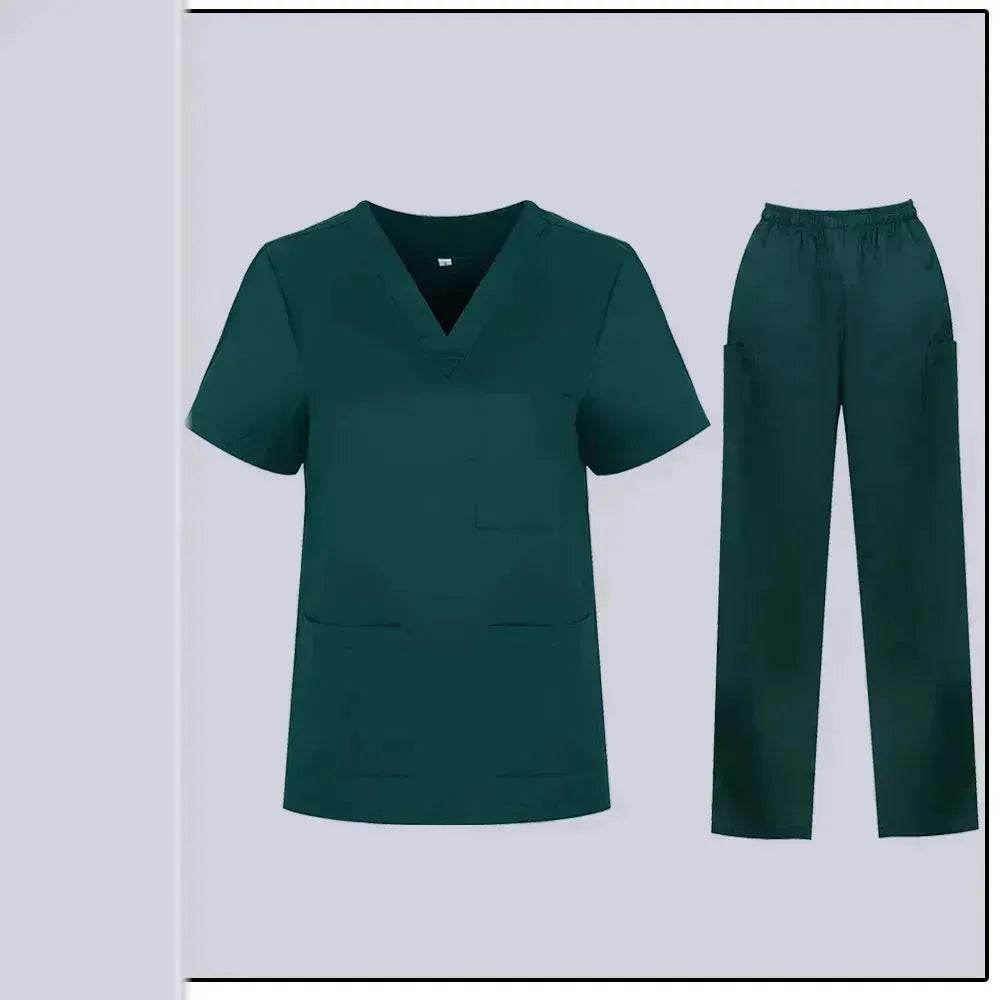 Women Nurse Uniform Female - Hospital Nurse Costume - V Neck Top Pants Set - Velora