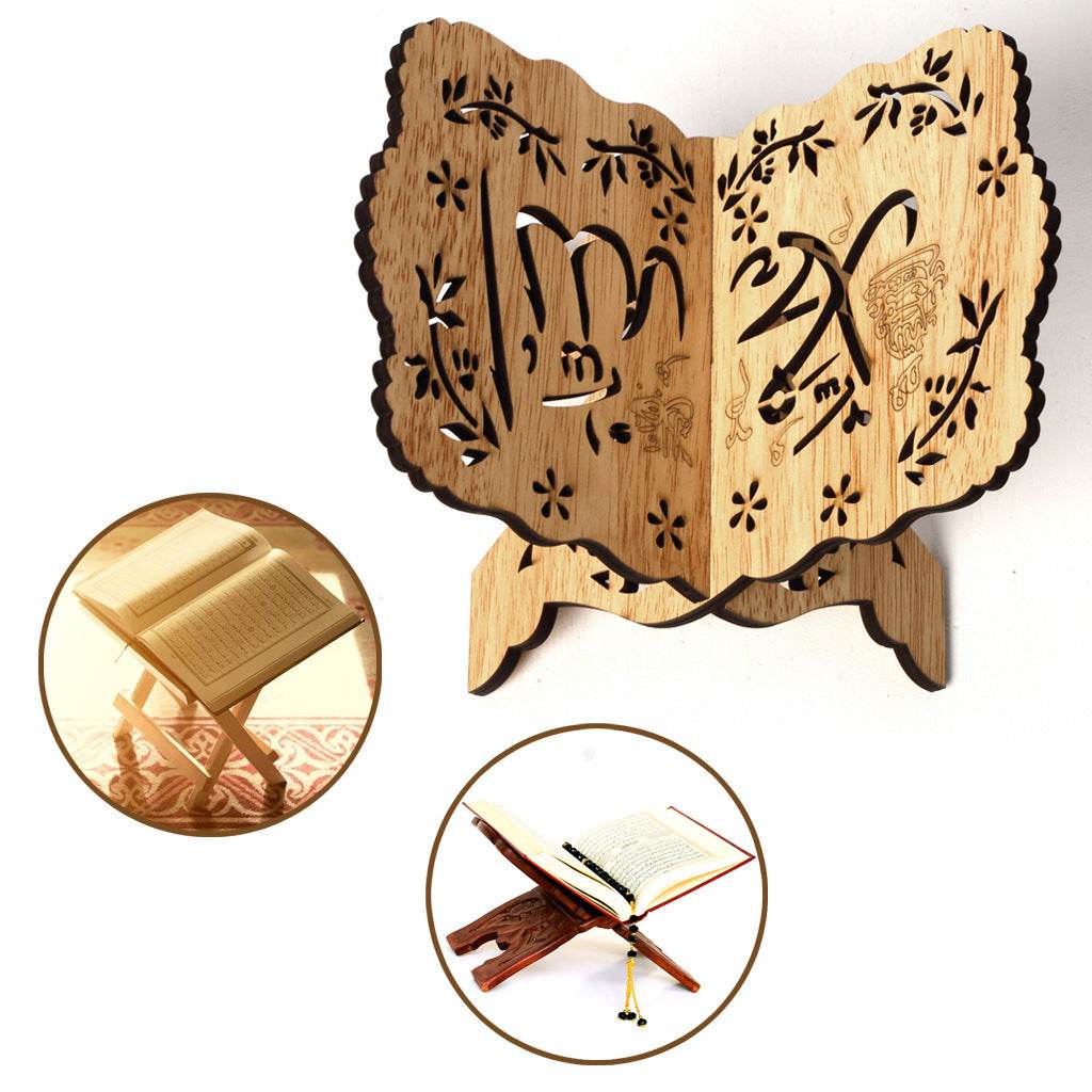 Wooden Bible Bookshelf Eid Al-Fitr Eid Al-Adha Wooden Book - Velora
