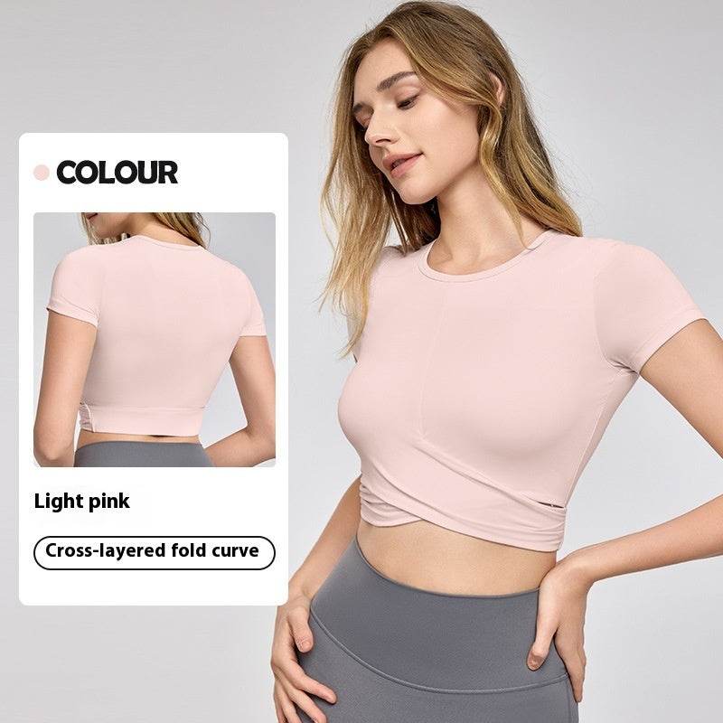 Fashion Short Sleeve Crop Workout Top for Women Yoga Crop Top - Velora