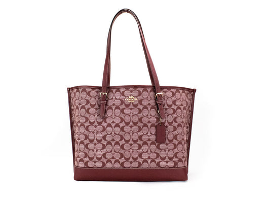 Coach Mollie Chambray Wine Signature Tote