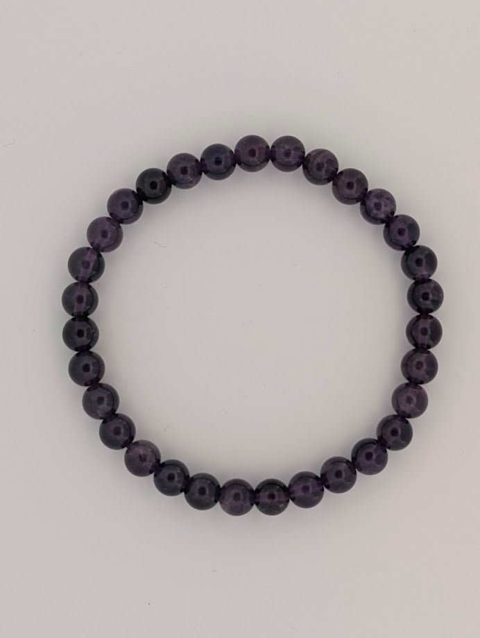 Deep Purple Amethyst Bracelet — 6mm & 8mm Beads