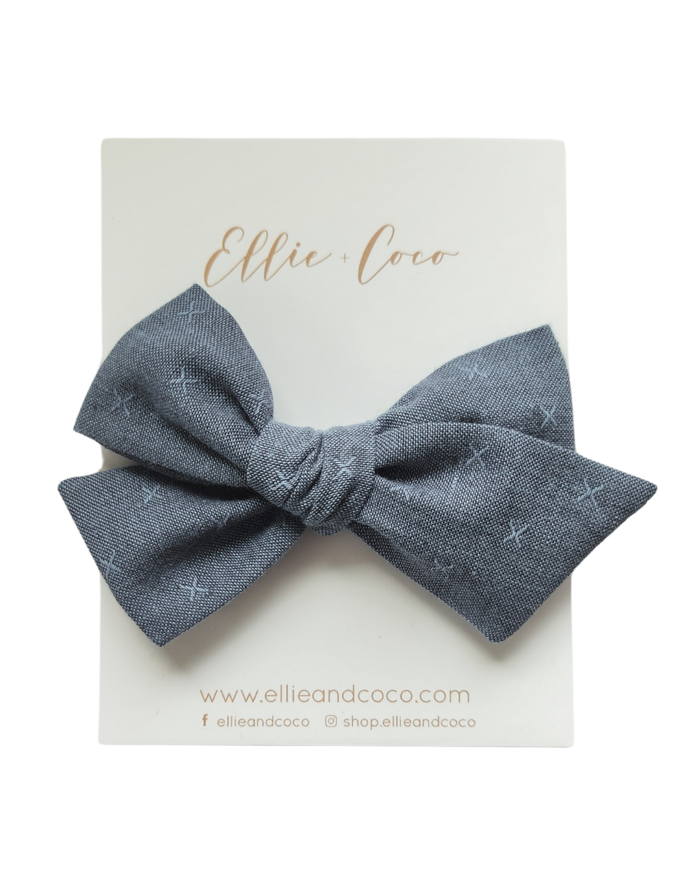 X's Oversize Bow | Blue Denim - Velora