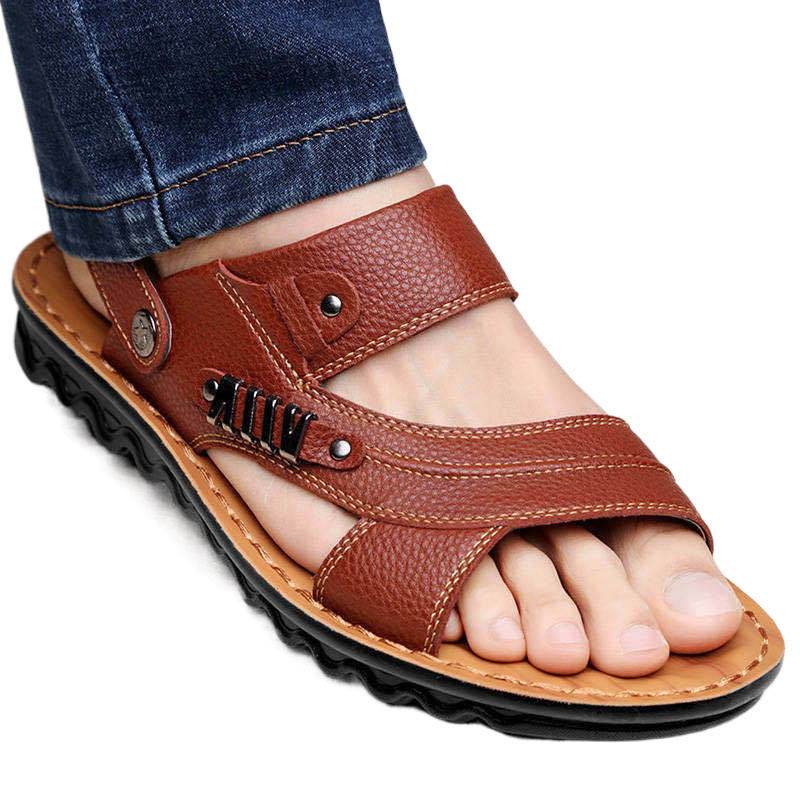First Layer Cowhide Men's Sandals Summer Genuine Leather Sandals