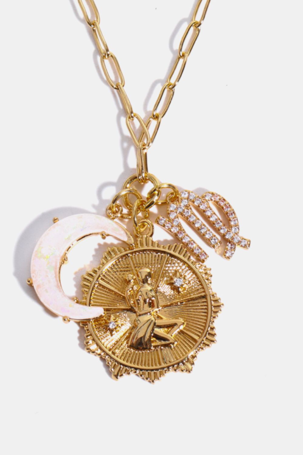 Constellation and Moon Pendant Copper Necklace - Velora