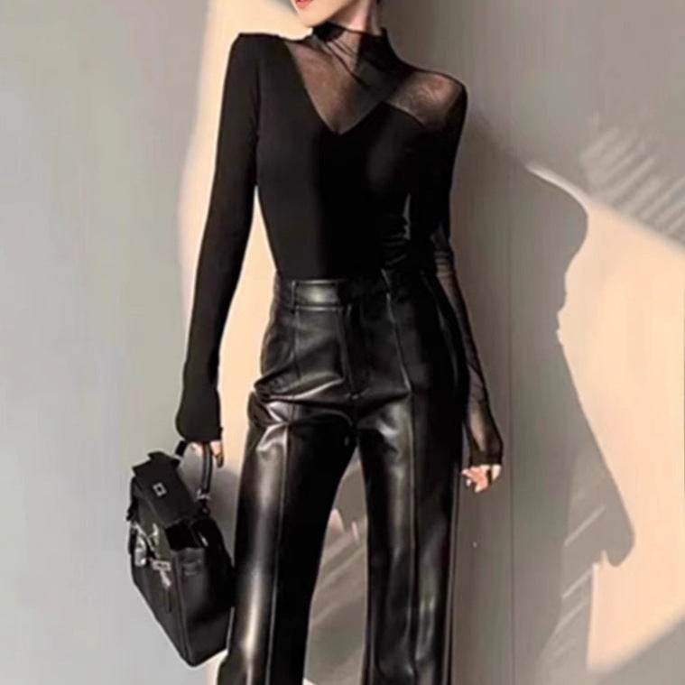 Fashion Chic Slim fit High neck bodycon top for women - Velora