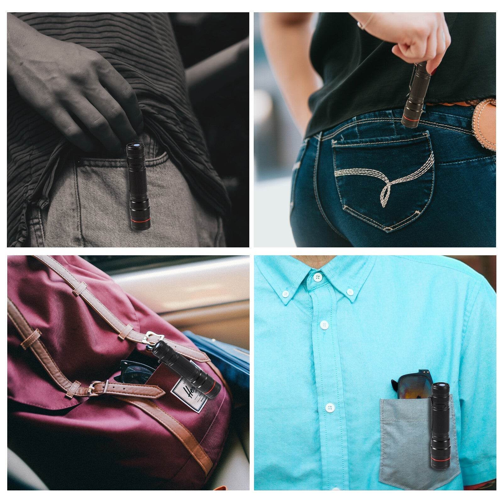 LED Military Flashlight USB Rechargeable Tactical Zoom Handheld Torch - Velora