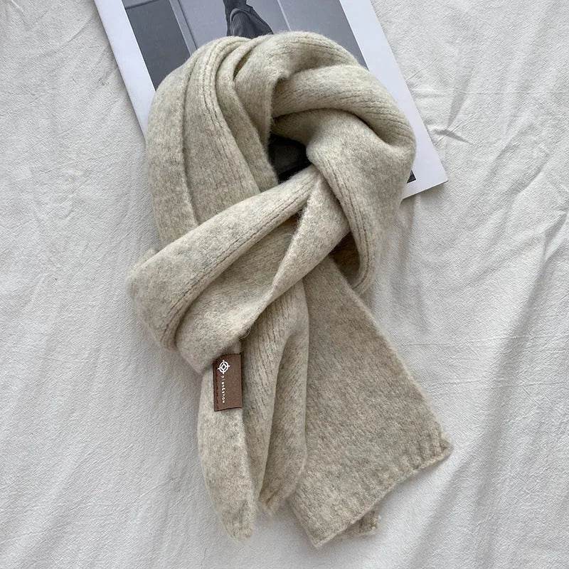 Women's Sweet Version Fleece Solid Scarf Autumn And Winter - Velora