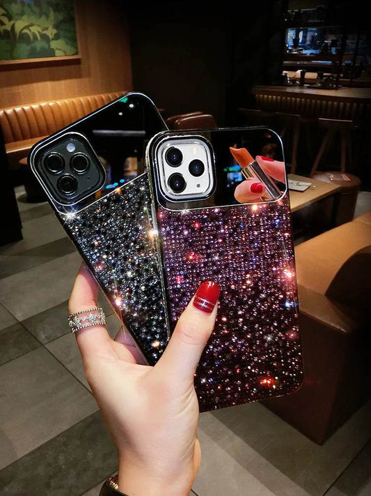 Silicone Gradual Rhinestone iphone case Apple Phone Protective  Case