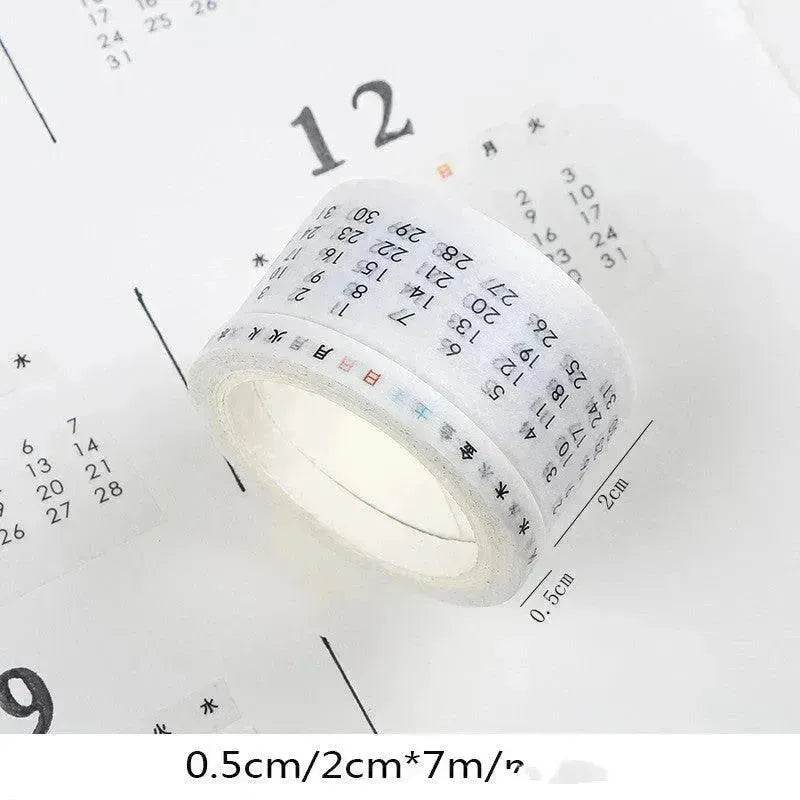 Digital Hand Account Tape Sticker Time Management Month Week - Velora