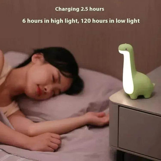 Dinosaur Night Light Cute Children's Night Light Eye Protection Bedside Timing Lamp USB Charging Room Decoration Children's Gift - Velora