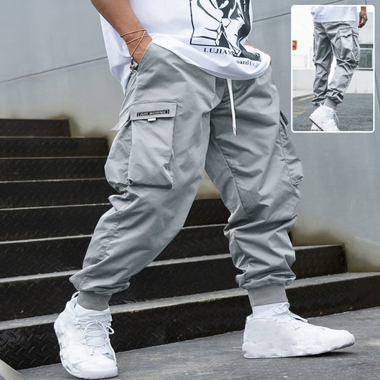 Multi-pocket Cargo Pants Men's Casual Hip-Hop Drawstring Trousers Outdoor Streetwear Sports Pant - Velora