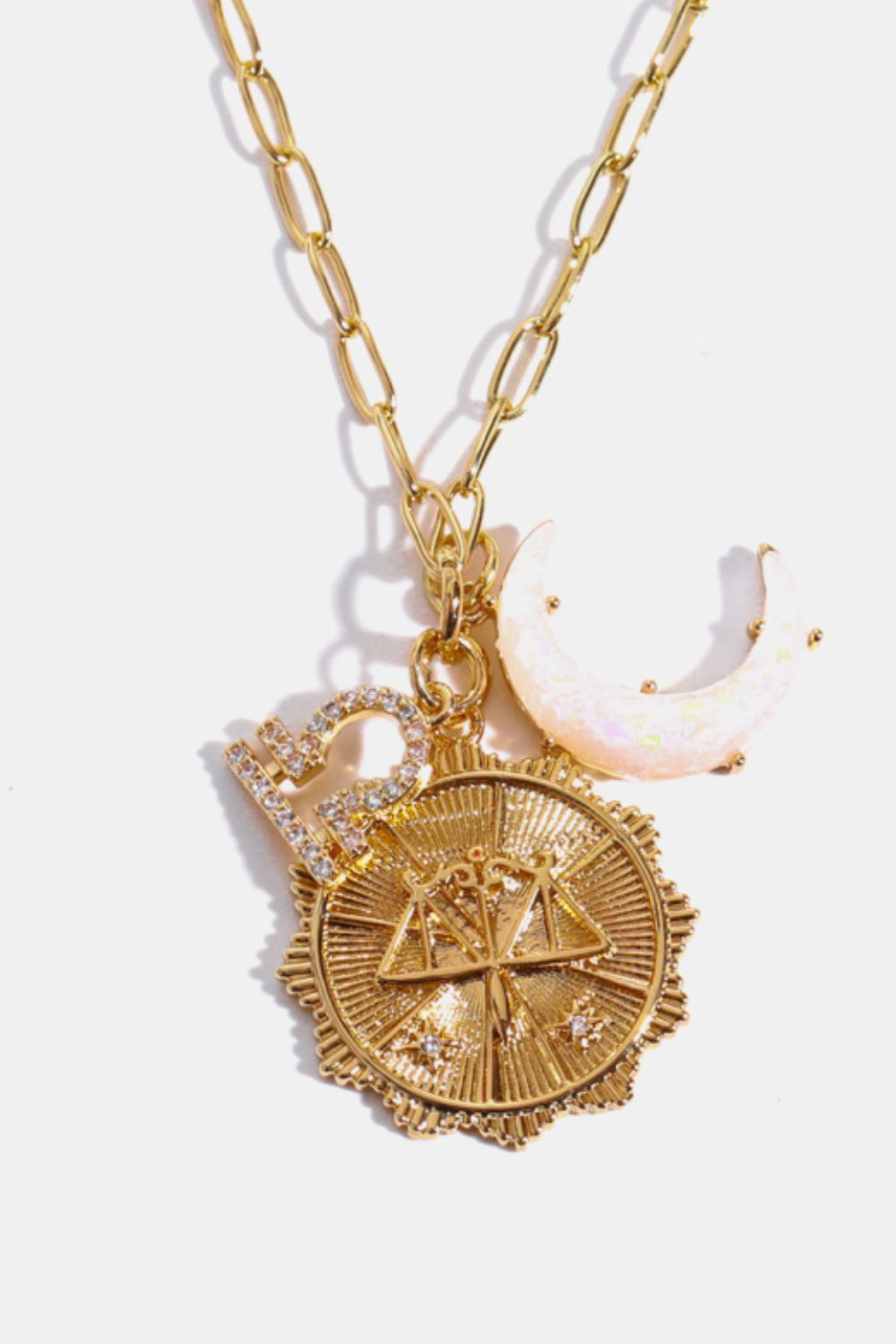 Constellation and Moon Pendant Copper Necklace - Velora