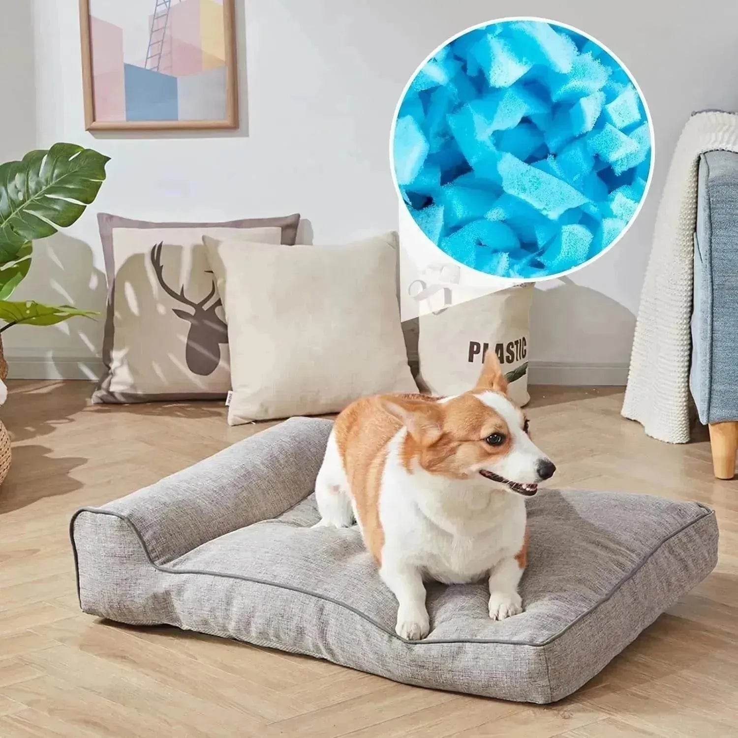 5lbs Bean Bag Filler, Shredded Memory Foam Filling For Bean Bag Chair, Dog Beds, Cushions Pillows, Added Gel Particles - Velora