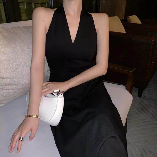 Hepburn Style Light Luxury Socialite Scheming Black Long Black Dress French Sexy Dress Banquet Party Small Dress - Velora
