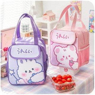 Portable Insulated Kitty Cartoon Preschool Lunch Bag for Kids - Velora