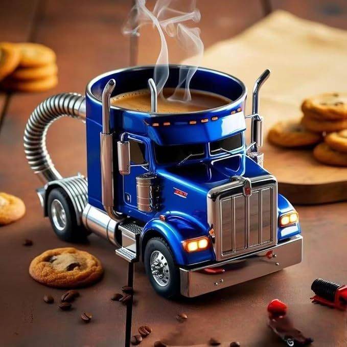 Durable Truck Coffee Mug Semi Truck Handcrafted Coffee Cup Semi-trailer Shaped Semi-Truck Coffee Mugs For Family - Velora