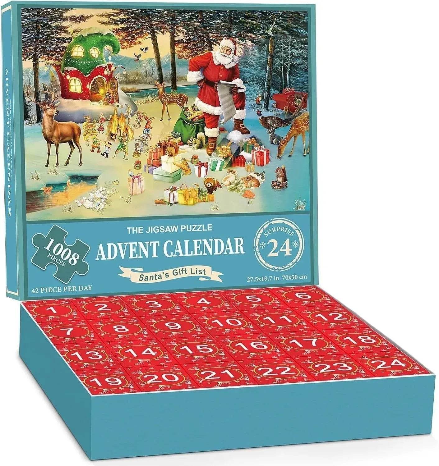 New 24 Boxes Unique Christmas Advent Calendar 2024 Jigsaw Puzzle - Velora