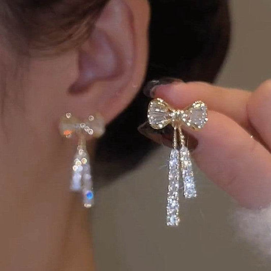 INS Butterfly Earrings With Rhinestones Fashion Temperament Jewelry - Velora