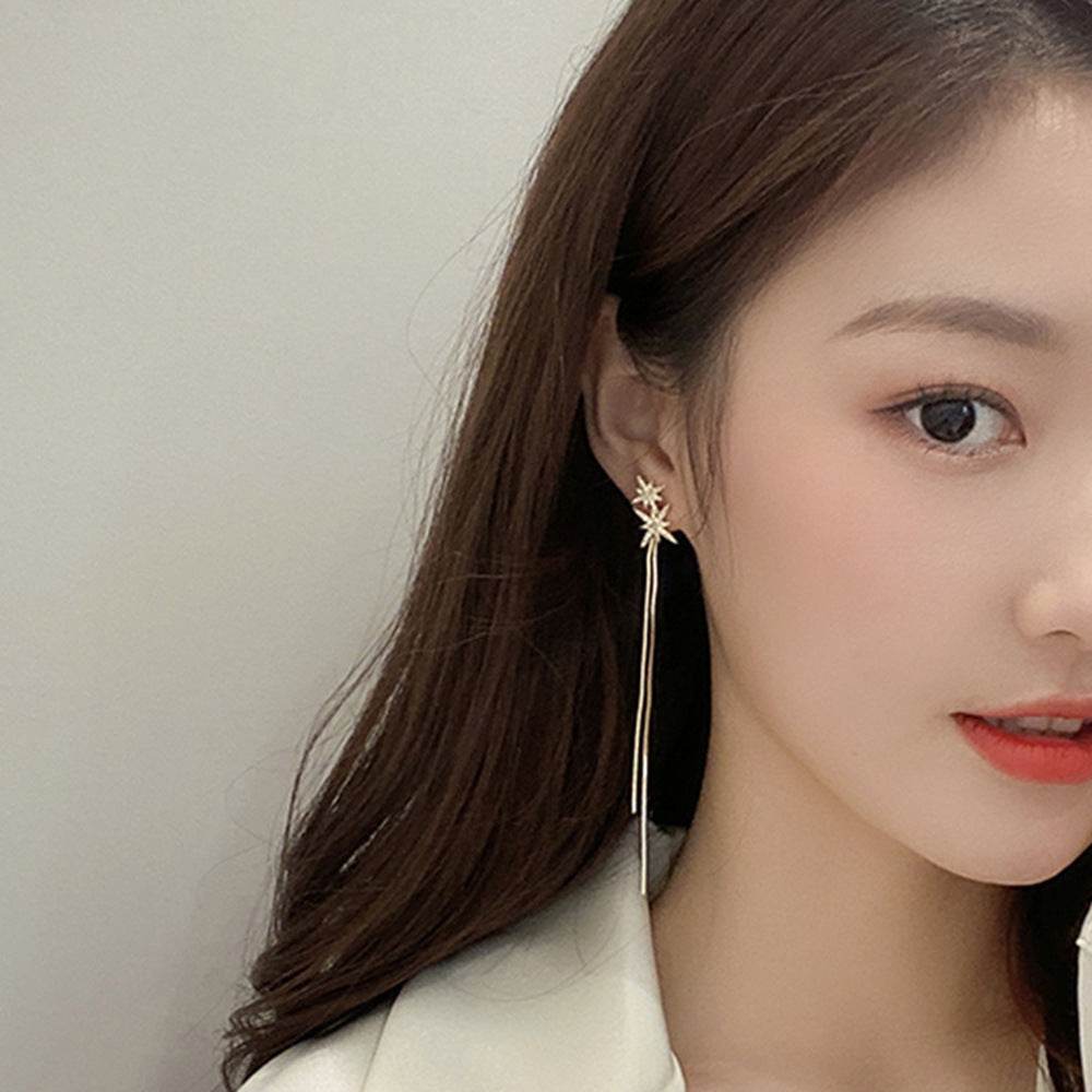 Women's Korean Style Long Tassel Drop Earrings Elegant Lightweight Statement Gold Plated Fashion Jewelry Wholesale - Velora
